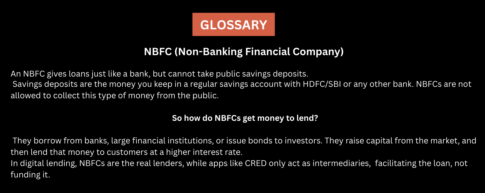 Entire text explaining what NBFC is